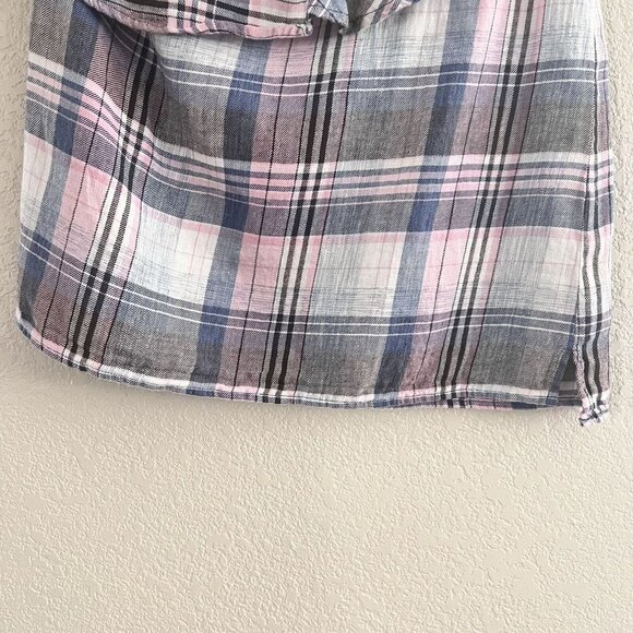 Cloth & Stone Multicolor Plaid Sleeveless One Shoulder Blouse Top Size Small - Picture 4 of 12